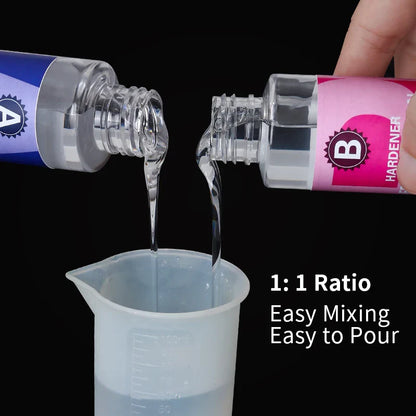 1:1 Crystal Clear Epoxy Resin Kit – High Gloss, Bubble-Free Art Resin for Coating, Casting & DIY Jewelry Making