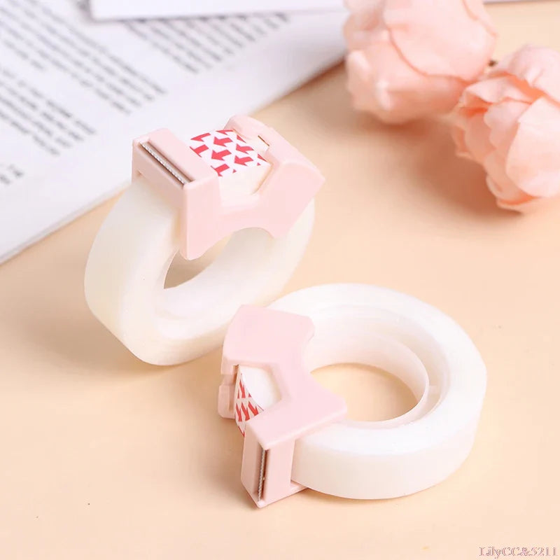 Transparent Small Tape 12mm with Cutting Tool - Adhesive, Writable, Invisible Correction Stationery