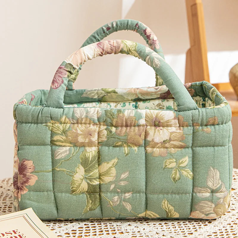 Foldable Cotton Storage Basket – Small Portable Home Organizer for Underwear, Toys, Cosmetics & Misc Items