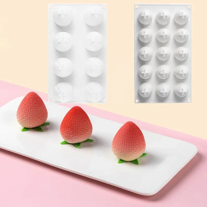 Raspberry & Strawberry Silicone Mousse Mold — Chocolate, Fondant & Dessert Baking Tool for Home & Bakery
