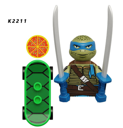 KDL831 Mini Action Figure Building Blocks – Leo, Raph & Don Weapons Movie Bricks MOC DIY Toys for Kids