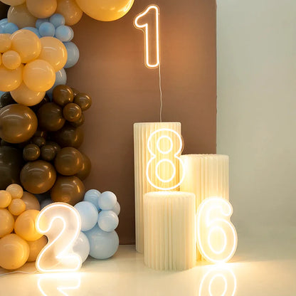 Numbers Neon Sign 0–9 – Acrylic LED Birthday, Wedding & Business Wall Decor with Switch
