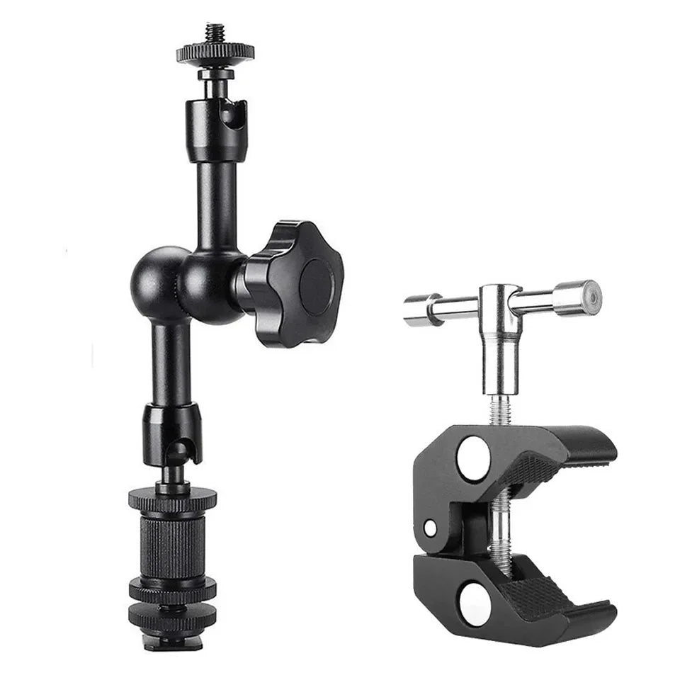 7/11/20 Inch Metal Articulating Magic Arm – Super Clamp Stand for DSLR Camera & Photo Studio Accessories