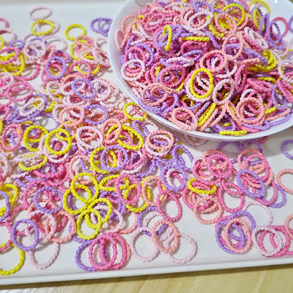 [100 Pack] Baby Rubber Bands - High Elastic, Seamless Thumb Rings for Toddlers, Gentle on Hair Scrunchies Set