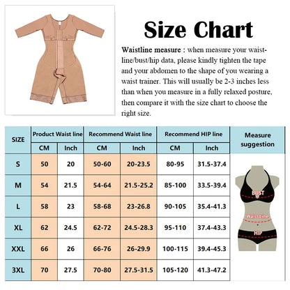 Colombian Full Body Shapewear Bodysuit High Compression Waist Trainer Postpartum & Post-Surgery Body Shaping Slimmer Garment