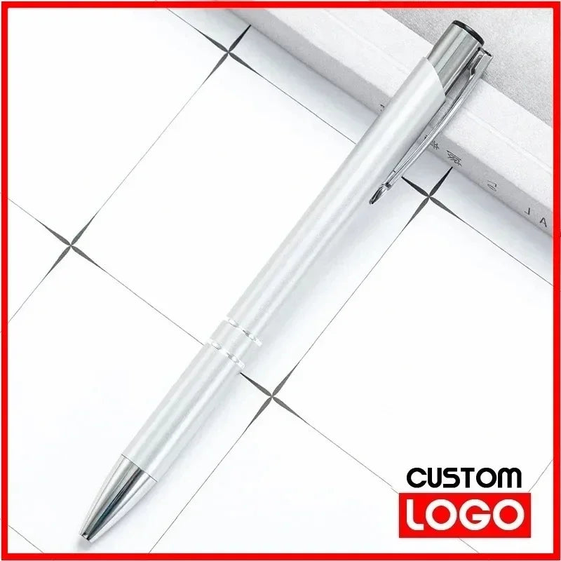 50PCS Custom Metal Ballpoint Pens — Personalized Engraved Logo Advertising Pen, Ideal Gift and Promotional Item