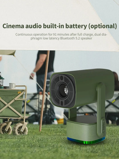 Salange K2 4K Smart Projector - Android 11, Built-in Battery, Bluetooth Speaker, WiFi, Auto Focus & Keystone, Outdoor Movie Ready