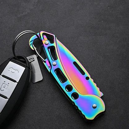 Folding Fruit Knife - Stainless Steel Outdoor Knife with Non-Slip Handle, Ideal for Kitchen and Pocket Use