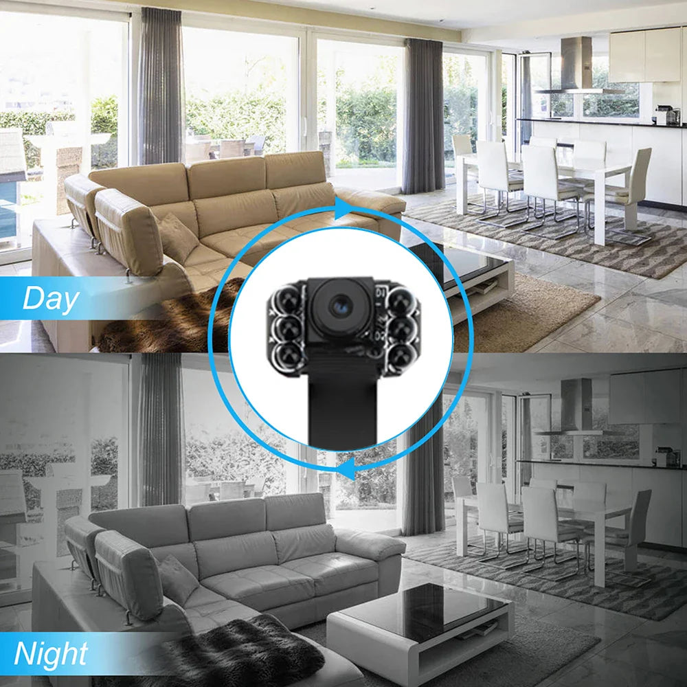 Mini WiFi Security Camera — 4K/1080P HD Wireless Night Vision Camcorder with Voice and Video Surveillance