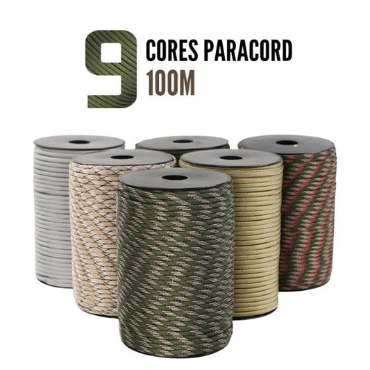 100M 550 Military Standard Paracord Rope – 9 Core 4mm Outdoor Survival, Parachute Cord for Tent, Umbrella, Lanyard Strap