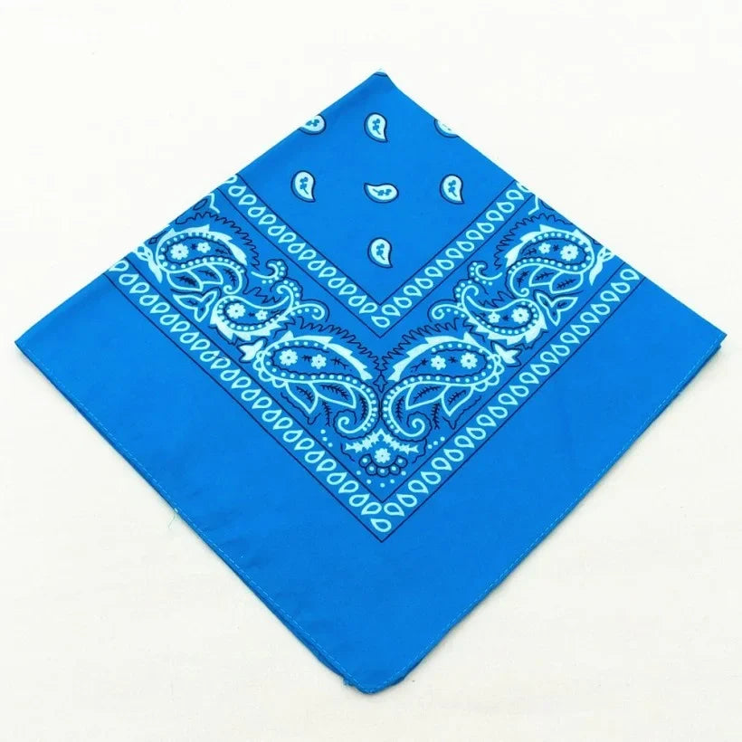 Unisex Cotton Bandana – Paisley Cowboy & Biker Headband, Wrist Wrap & Hair Scarf for Men & Women