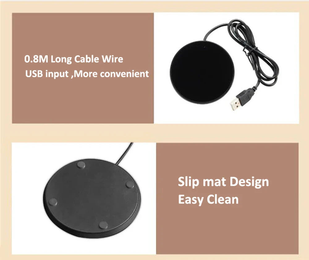 USB Mug Warmer – Electric Coffee & Tea Cup Heater Thermostatic Heating Coaster for Home & Office