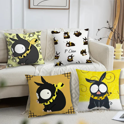 Anime Cute Ranma P-chan & Ryoga Pig Cushion Cover – Sofa, Bedroom & Office Pillow Case for Nap Time