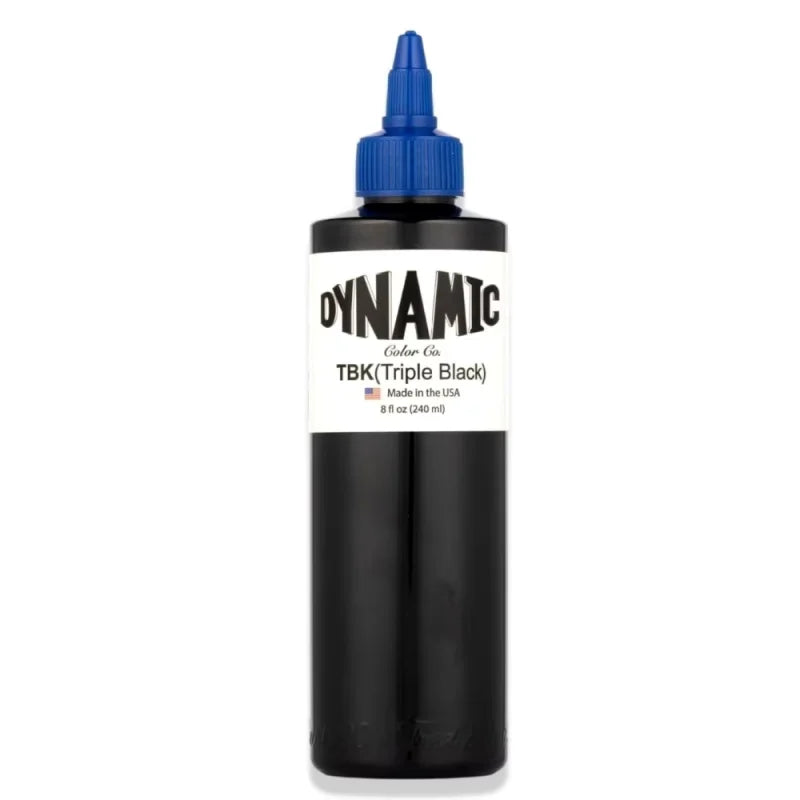 8oz Black Tattoo Ink – Original BLK Dynamic Triple Black Professional Pigment for Body Art.  240ML