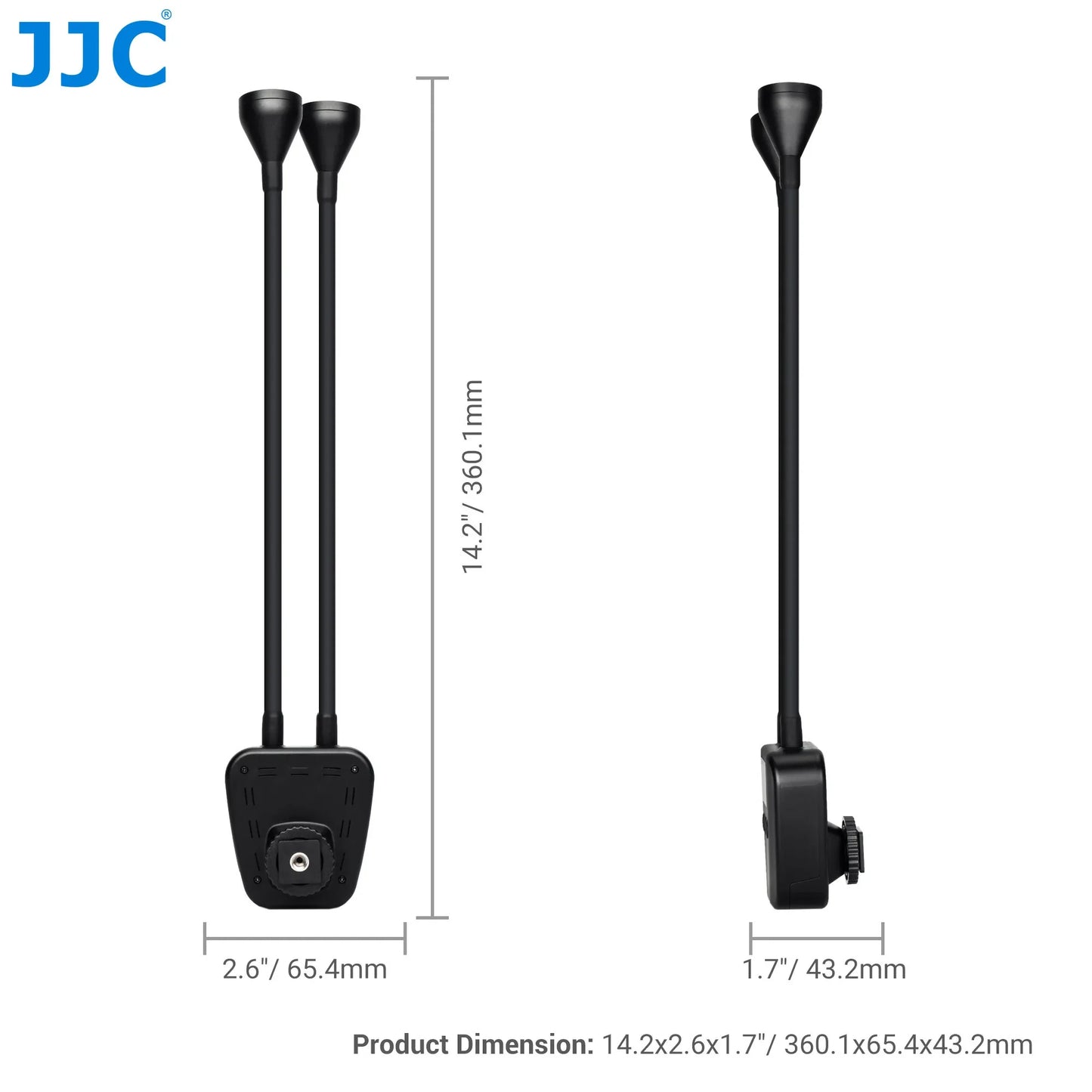 JJC LED Macro Arm Light — 10-Level Adjustable Brightness for Macro Photography, Compatible with Canon, Nikon, Sony, Olympus, Fujifilm DSLR