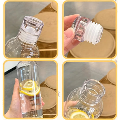 Simple Water Bottle with Time Scale - Leak-Proof Seal for Tour, Outdoor Sports, Travel, School Water Bottles for Girls, Milk, Juice