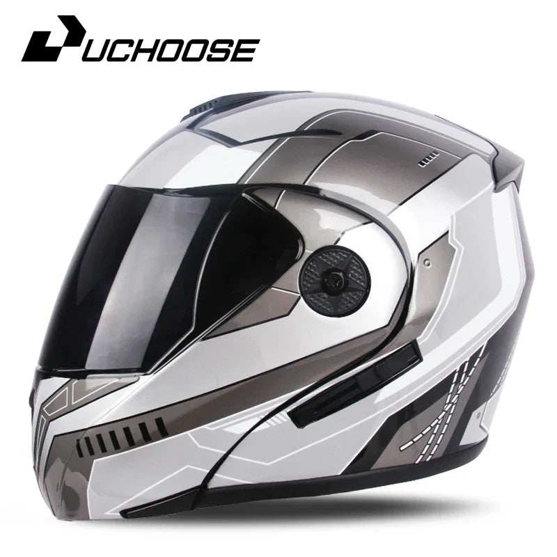 2024 Unisex Modular Motorcycle Helmet – Full Face Flip-Up Dual Lens Racing Helmet for Men & Women