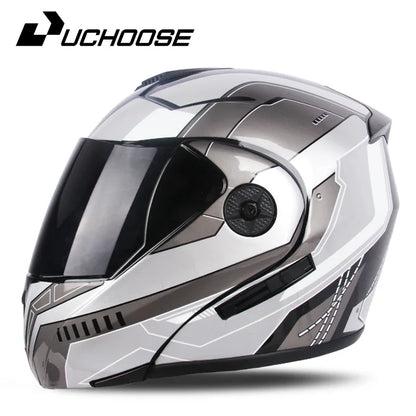 2024 Unisex Modular Motorcycle Helmet – Full Face Flip-Up Dual Lens Racing Helmet for Men & Women