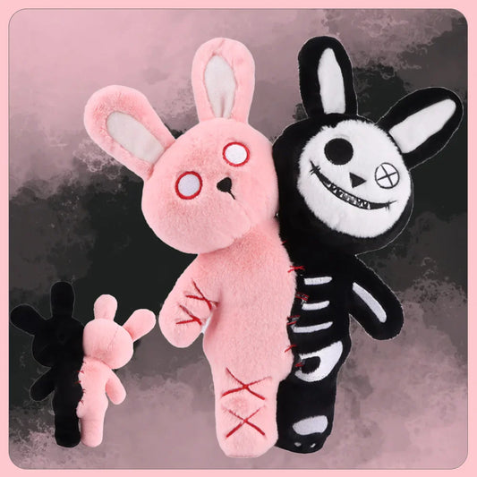 Halloween Double-Headed Skull Rabbit Plush Toy – Grimace Doll, Creative Holiday Gift for Children