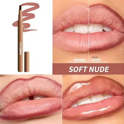 Velvet Brown Lip Liner - Nude Matte Waterproof Cherry Red Lip Contour Pencil for Women