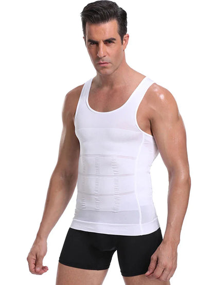 Men’s Slimming Shapewear Corset Vest — Compression Tummy Control Waist Cincher Sports Shirt