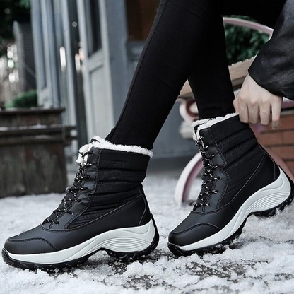Women’s Snow Boots — Non-Slip Waterproof Fur-Lined Platform Ankle & Thigh-High Winter Boots with Wedges