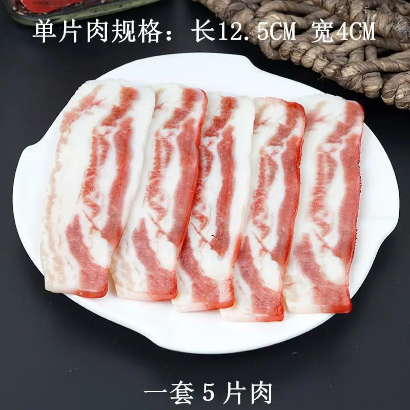 Realistic Faux Meat Models - 5-Piece Beef, Pork & Lamb Steak Display Set for Restaurant Decor