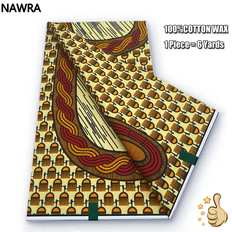 2026 African Real Wax Print Fabric - 100% Cotton Nigerian Ghana Style Pagne for Women