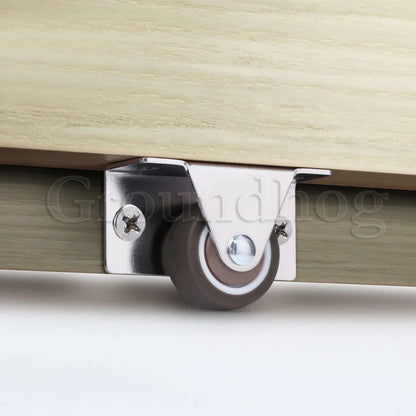 4Pcs Silent Rubber Casters | Low Profile Drawer Wheels for Furniture, Kitchen Cabinets, and Tables - Side Installation Replacement