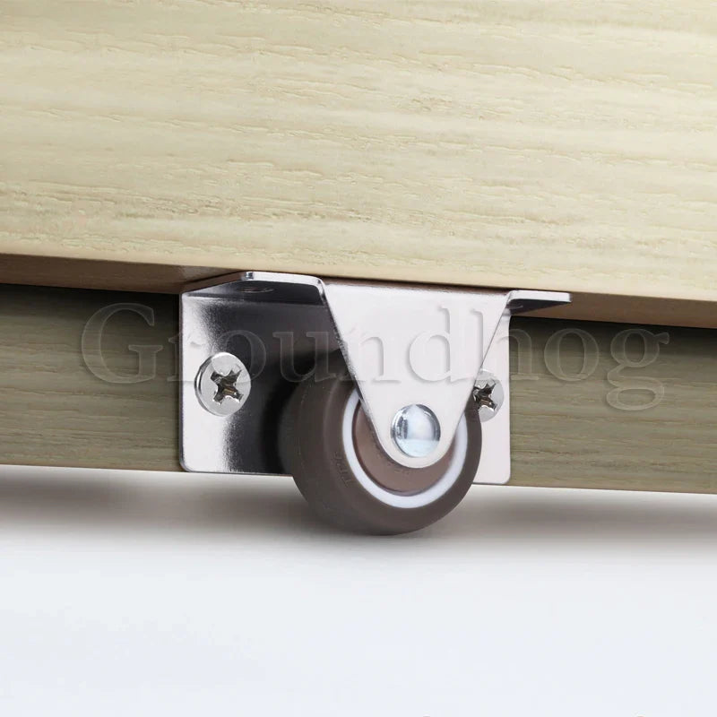 4Pcs Silent Rubber Casters | Low Profile Drawer Wheels for Furniture, Kitchen Cabinets, Tables, Side Installation Replacement