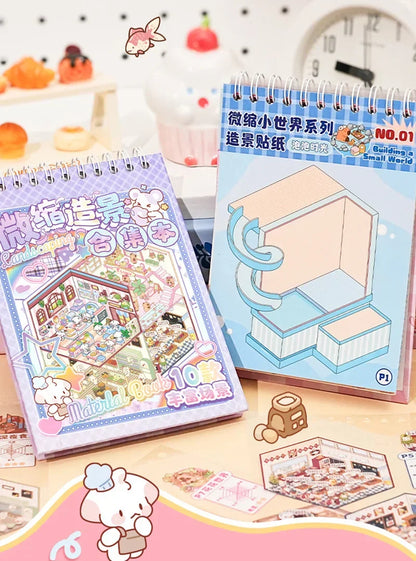 NEW 20Pcs 20-in-1 Cartoon Landscape Sticker Book – DIY 3D Pocket Cabin Scene Stickers for Kids Gift