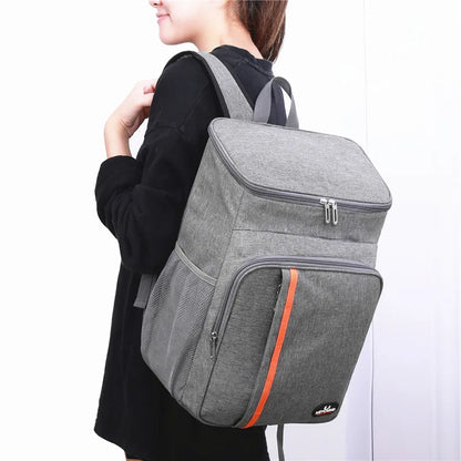 20L Portable Thermal Lunch Bag - Durable Waterproof Cooler Ice Insulated Case for Camping, Oxford Dinner Backpacks Icebox