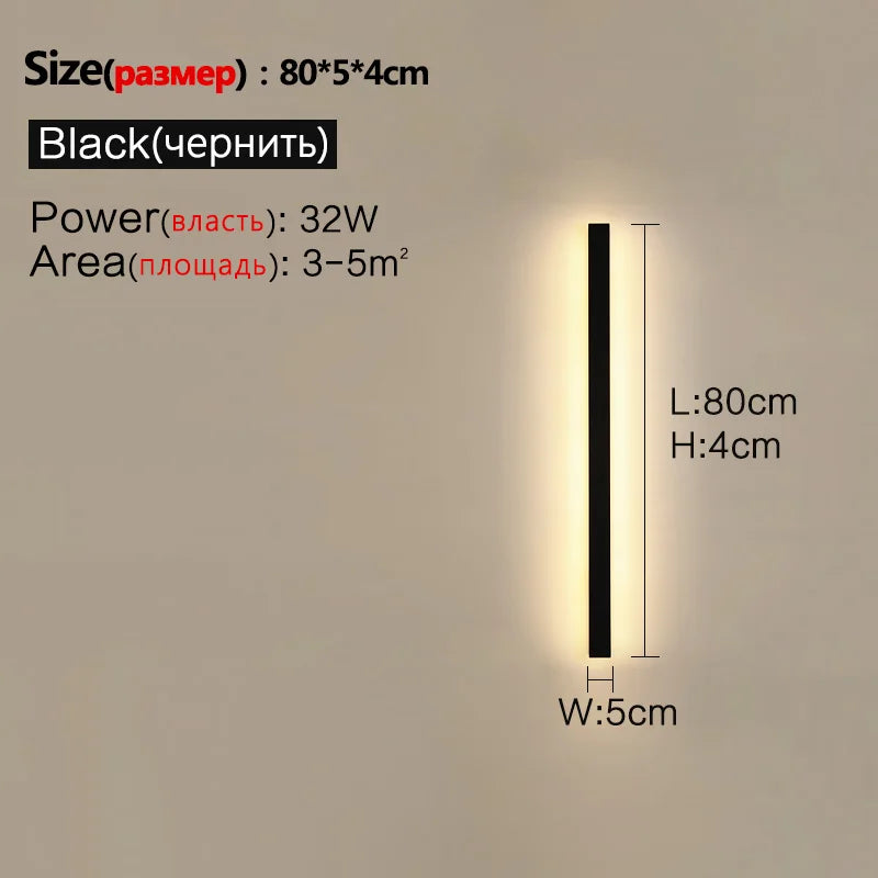 Waterproof Outdoor Wall Light – LED Garden Lamp, Modern Nordic Style for Living Room & TV Background, IP65, 110/220V Wall Washer