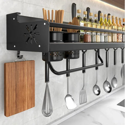 Kitchen Knife & Spice Holder – Stand Organizer with Spoon, Chopsticks Rest and Hanging Storage Rack