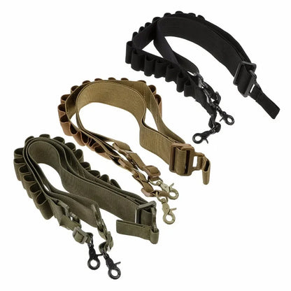 15-Round 12 Gauge Ammo Shell Belt with 2-Point Sling – Rifle Shotgun Shoulder Holster Hunting Accessory
