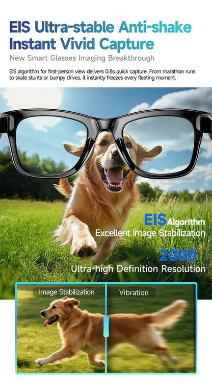 LIGE Smart Glasses — AI Camera Sunglasses with BT Call, Music, Touch Control, Voice Assistant, Video & Sound Recording, WiFi Transmission