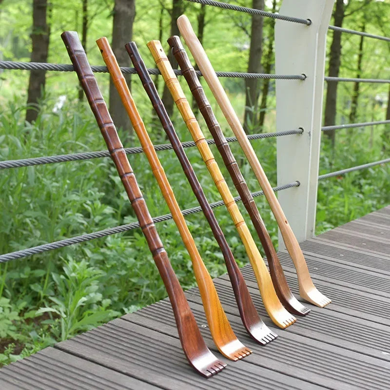 Long Handle Wooden Back Scratcher Massager - Body Massage Rake for Household Health and Relaxation