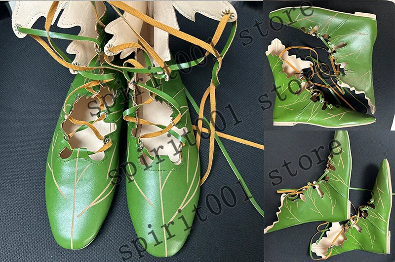 2023 Medieval Gothic Elf Witch Lace-Up Shoes – Retro Cosplay Boots for Women & Men, Carnival and Party Accessories