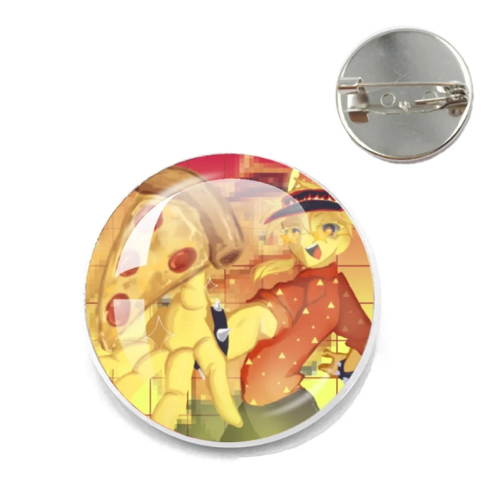 Pizza Character Elliot Game Forsaken Pin Brooch – Funny Meme Backpack Accessory for Friends & Fans Gifts