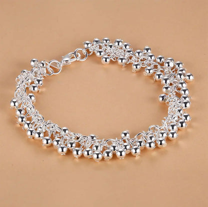 925 Sterling Silver Bead Bracelet – High-Quality Romantic Chain for Women, Fashion Jewelry Gift for Engagement, Party & Wedding