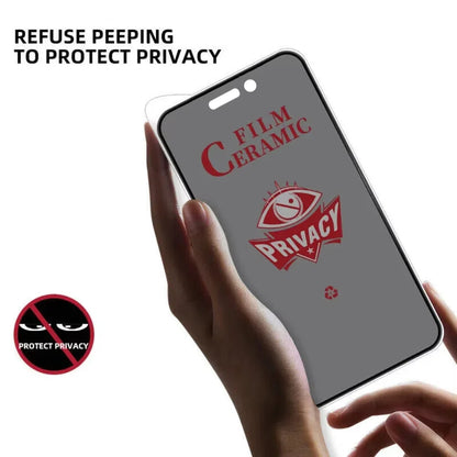 2PCS Privacy Ceramic Screen Protector for iPhone – Anti-Spy Tempered Film for iPhone 17/16/15/14/13/12/11 Pro Max, XR, XS, SE & More