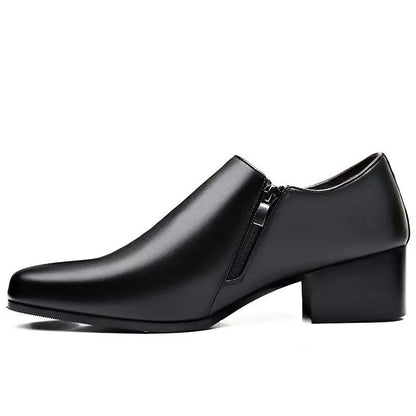Men’s Genuine Leather Pointed Toe Shoes - Business Wedding Dress Loafers with Stylish Formal Design