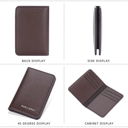 Slim Folding Wallet - Soft Leather Mini Card Holder for Men & Women