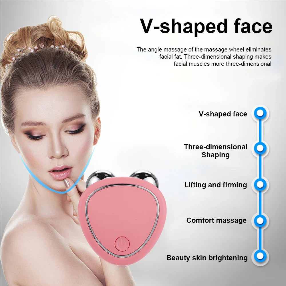 EMS Face Lifting Machine - Facial Massager with Microcurrent Roller for Skin Tightening, Rejuvenation, and Anti-Wrinkle Beauty Care