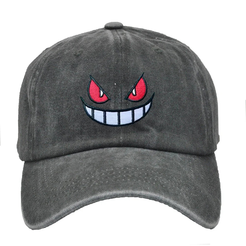 Anime Pokemon Gengar Baseball Cap — Adjustable Snapback Hip Hop Hat with Embroidery for Men & Women