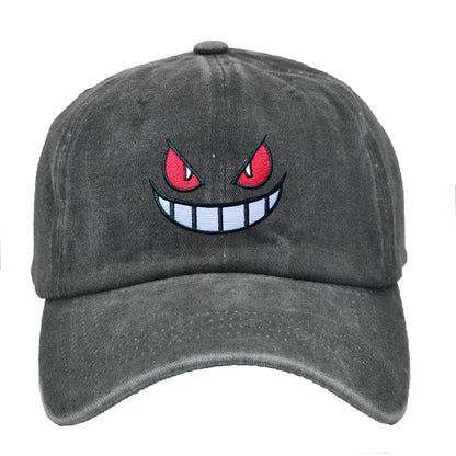 Anime Pokemon Gengar Baseball Cap — Adjustable Snapback Hip Hop Hat with Embroidery for Men & Women