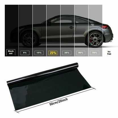 3/5/8m Black Car Window Foils Tinting Film - Solar UV Protector Window Sticker Films for Car, Auto, and Home Decorate