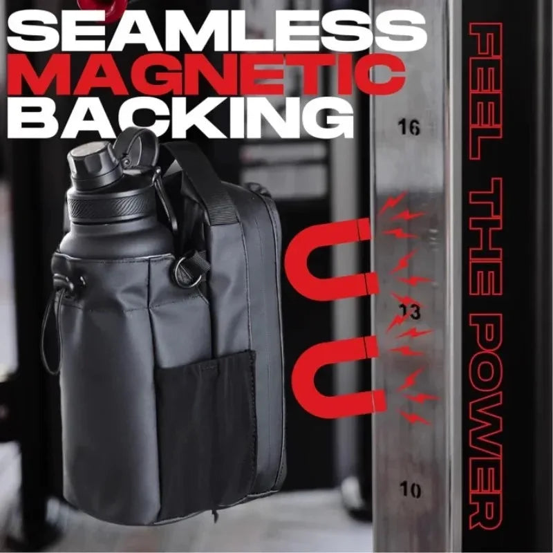 Magnetic Gym Bag – Large Capacity Portable Carrier with Phone Pocket & Water Bottle Pouch, Gym Accessories Organizer