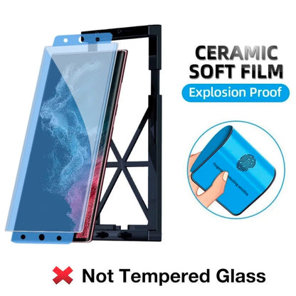 3Pcs Ceramic Hydrogel Screen Protector for Samsung Galaxy S24/S23 Ultra/S22/S21/S20/S10/S9/Note 8/9/10+/20 + Install Kit