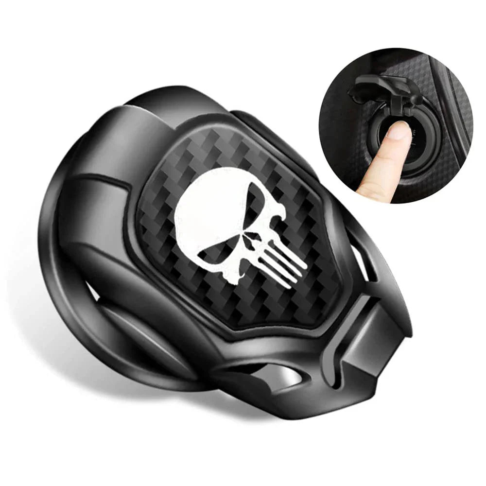 Skull Car Push Start Button Cover – Aluminum Alloy Carbon Fiber Anti-Scratch Engine Starter Protector